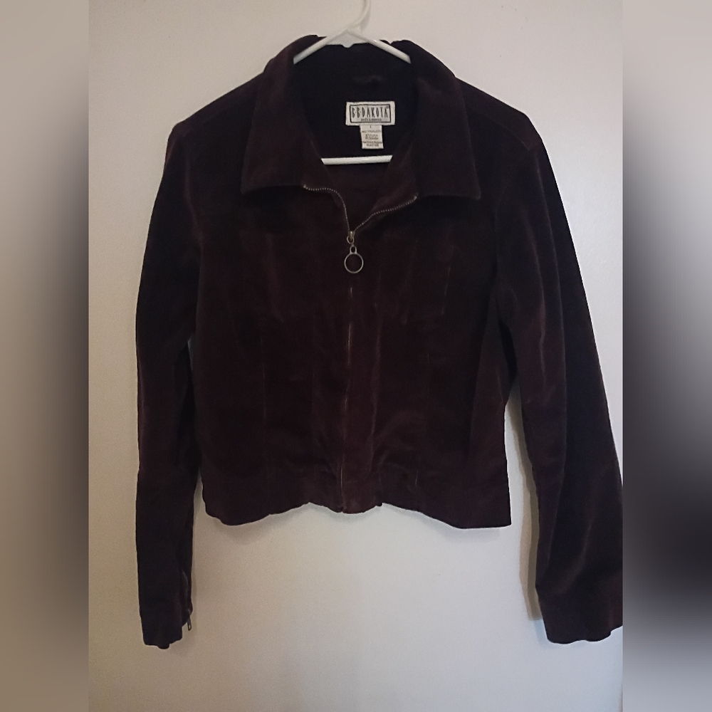 B B Dakota‎ Dark Brown Light Weight Women's Light Corduroy Cropped Jacket